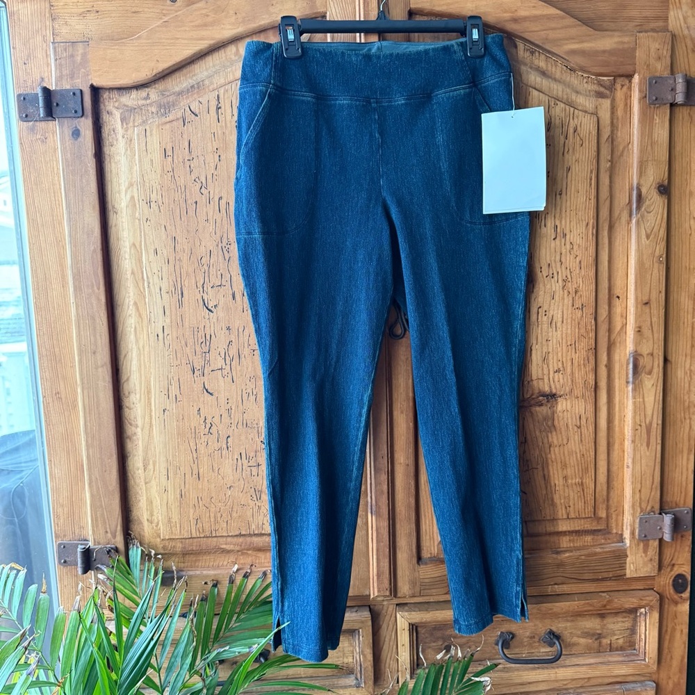 Dark Blue Stretch Denim Weekend Pants with Control